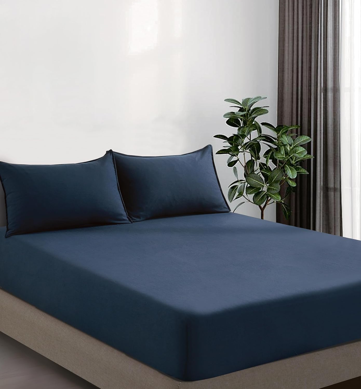 100% Vintage Washed Microfibre Fitted Sheet Set – Ultra Soft & Lightweight Bedding