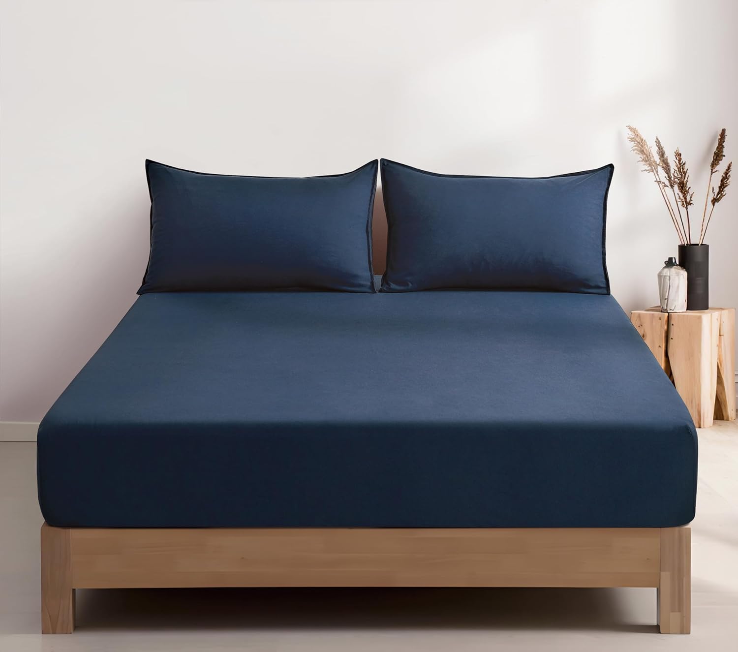 100% Vintage Washed Microfibre Fitted Sheet Set – Ultra Soft & Lightweight Bedding