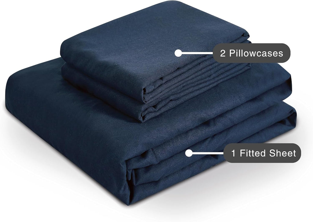 100% Vintage Washed Microfibre Fitted Sheet Set – Ultra Soft & Lightweight Bedding