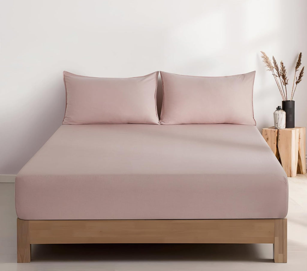 100% Vintage Washed Microfibre Fitted Sheet Set – Ultra Soft & Lightweight All-Season