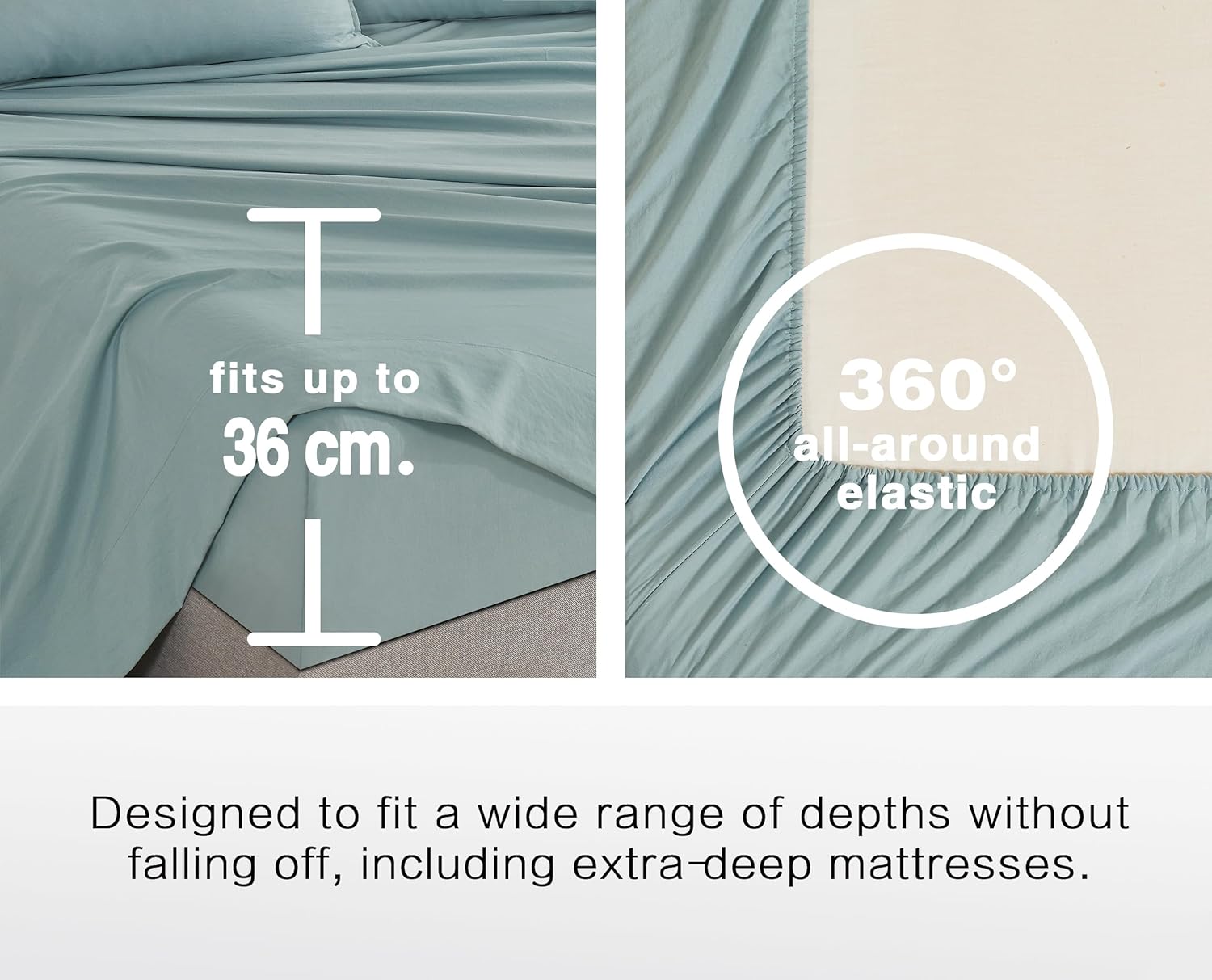 100% Vintage Washed Microfibre Fitted Sheet Set – Ultra Soft & Lightweight All-Season