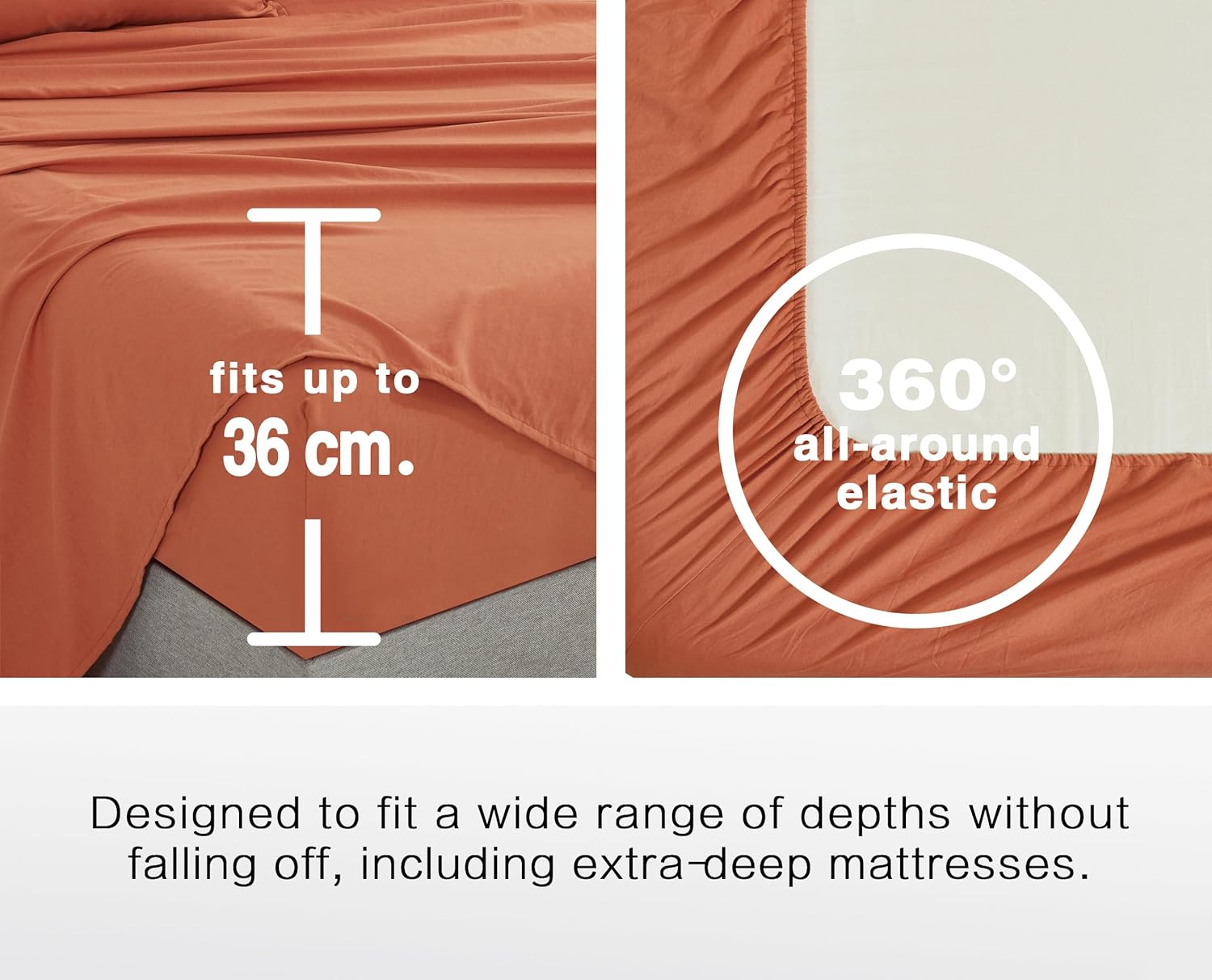 100% Vintage Washed Microfibre Fitted Sheet Set – Ultra Soft & Lightweight All-Season