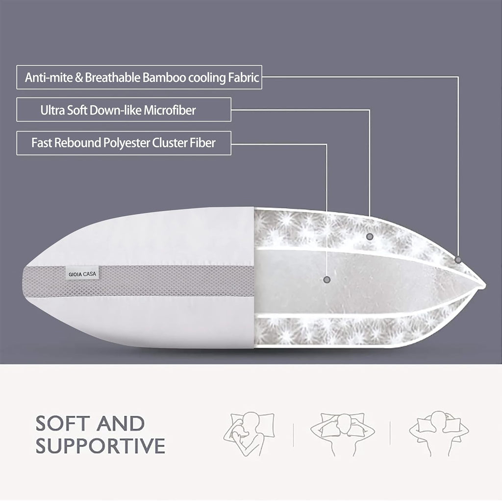 Bamboo Cooling Pillows Twin Pack