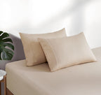 100% Vintage Washed Cotton Fitted Sheet Set – Ultra Soft & Breathable with Pillowcases