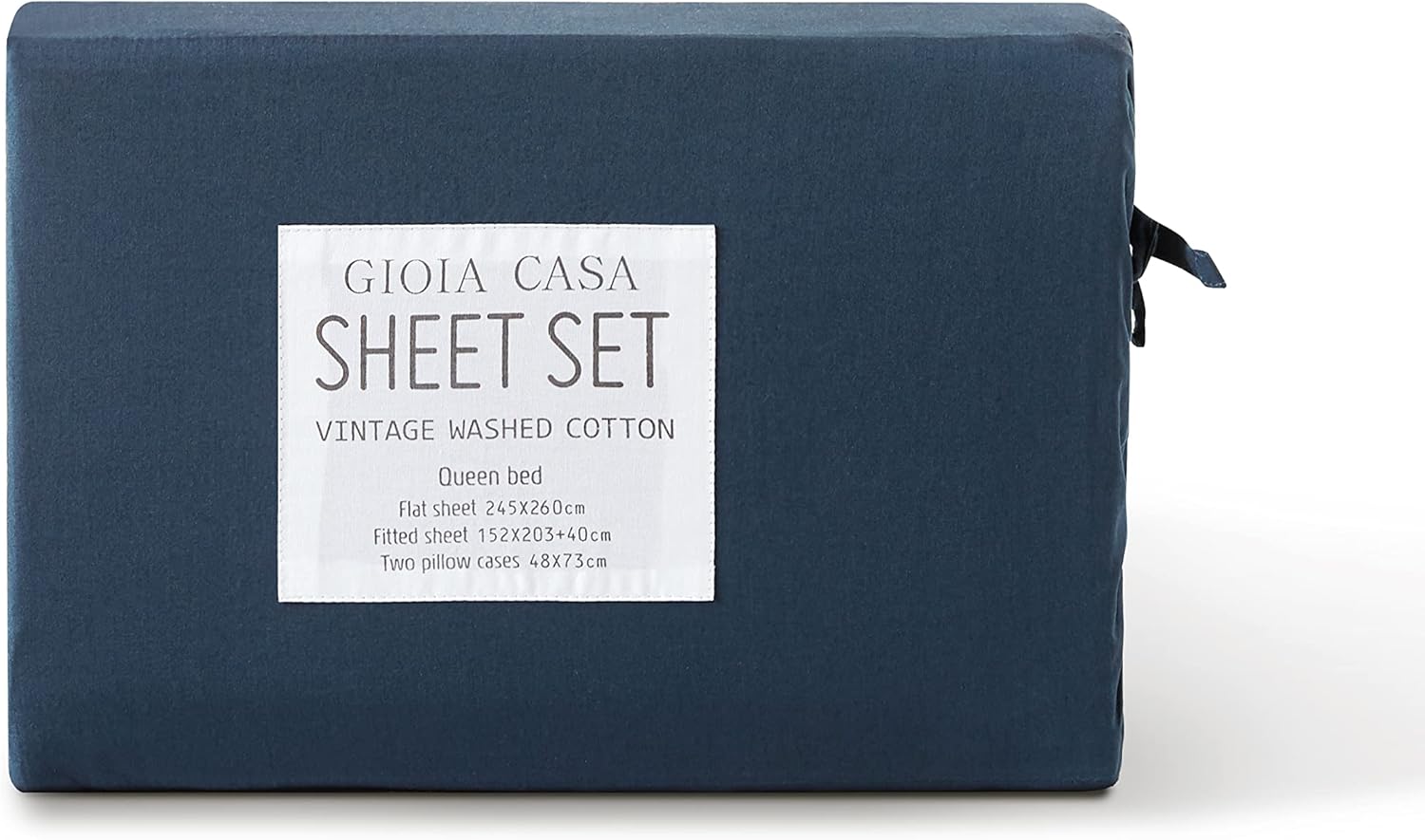 Vintage Washed 100% Cotton Soft Breathable Sheet Set - Dark Indigo - King Single