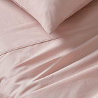 Vintage Washed 100% Cotton Soft Breathable Sheet Set - Pink - King Single