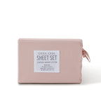 Vintage Washed 100% Cotton Soft Breathable Sheet Set - Pink - King Single