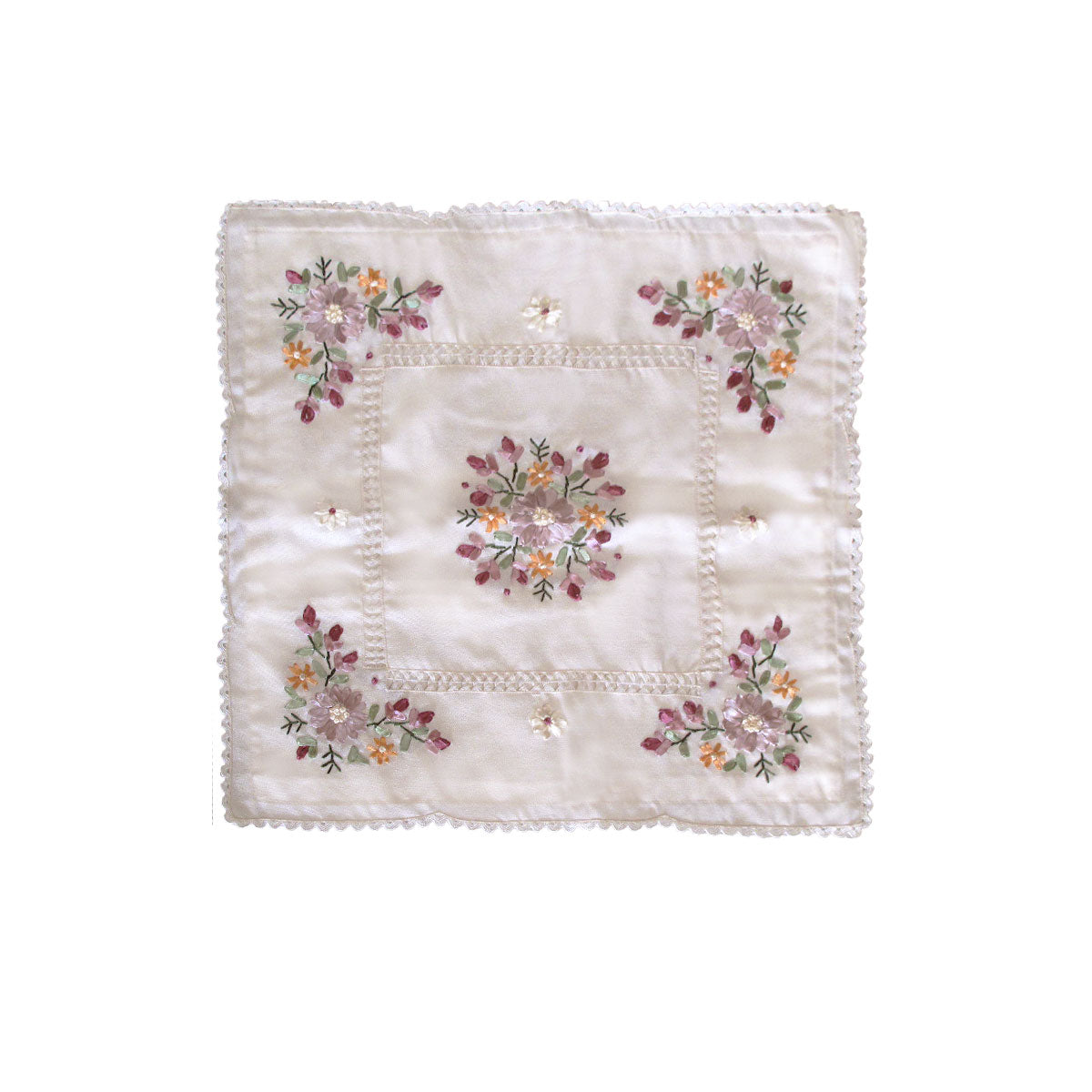 Victoriana Applique Embroidered Decorative Cushion Cover for Home and Living