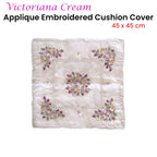 Victoriana Applique Embroidered Decorative Cushion Cover for Home and Living