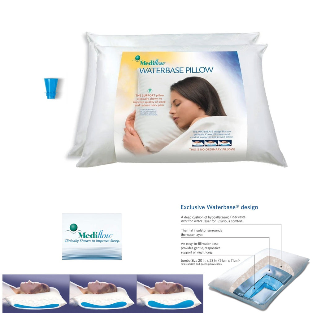 Mediflow Adjustable Waterbase Pillows Twin Pack