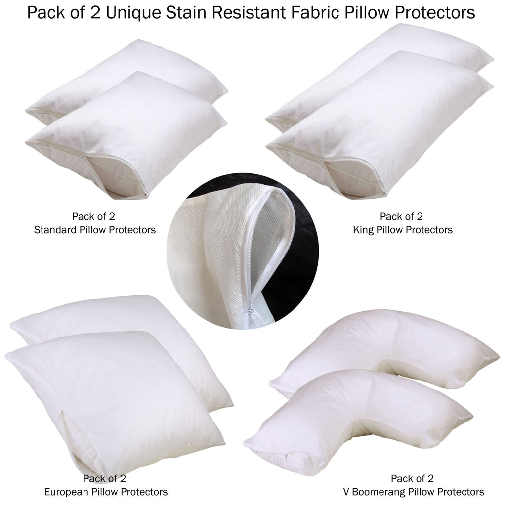 V Boomerang Stain Resistant Pillow Protectors Set
