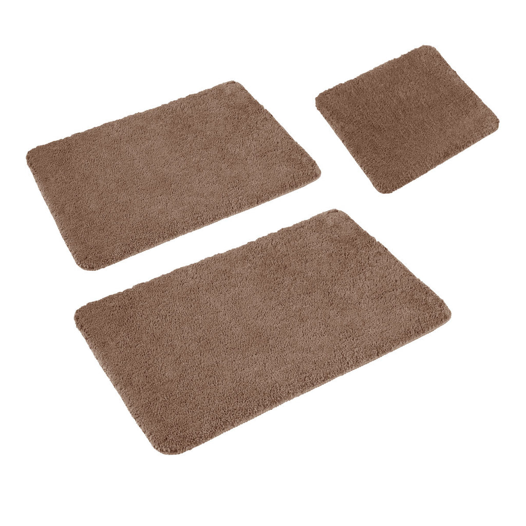 Sleim Set of 3 Bath Mat Set Plush Absorbent Non-Slip Bathroom Rugs for Home