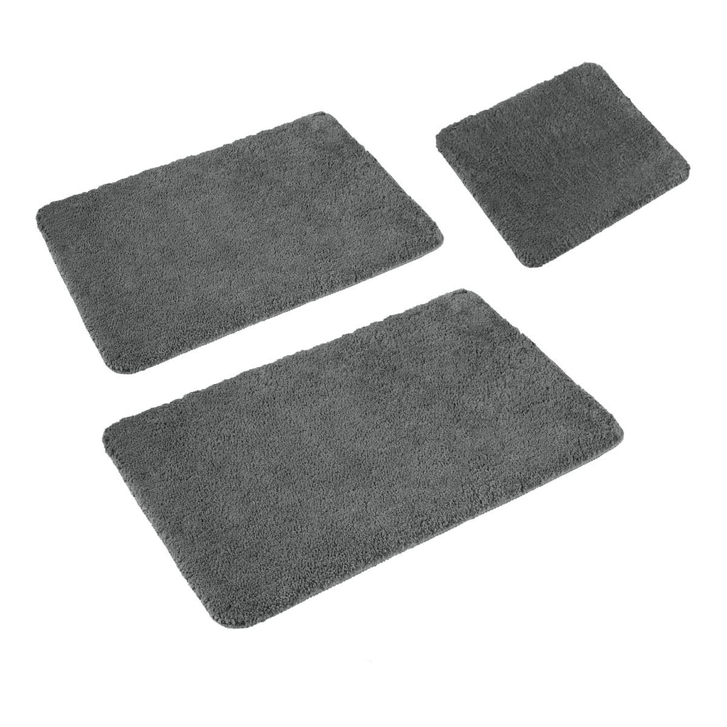 Sleim Set of 3 Bath Mat Set Plush Absorbent Non-Slip Bathroom Rugs for Home
