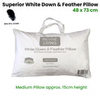 Luxury Medium Standard Pillow 70% Feather, 30% Down