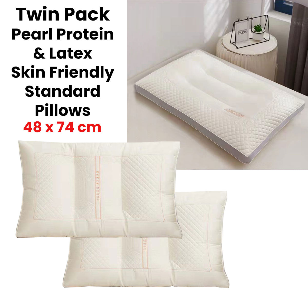 Allure Twin Pack Pearl Protein Pillows