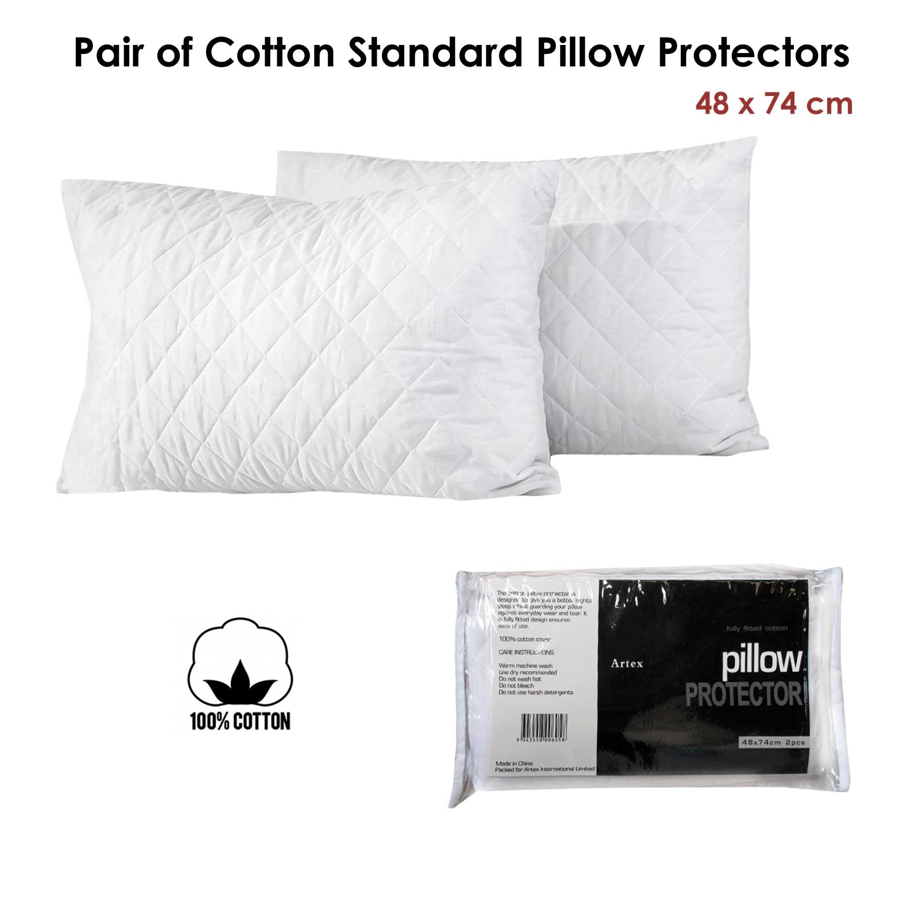 Artex Cotton Standard Pillow Protectors