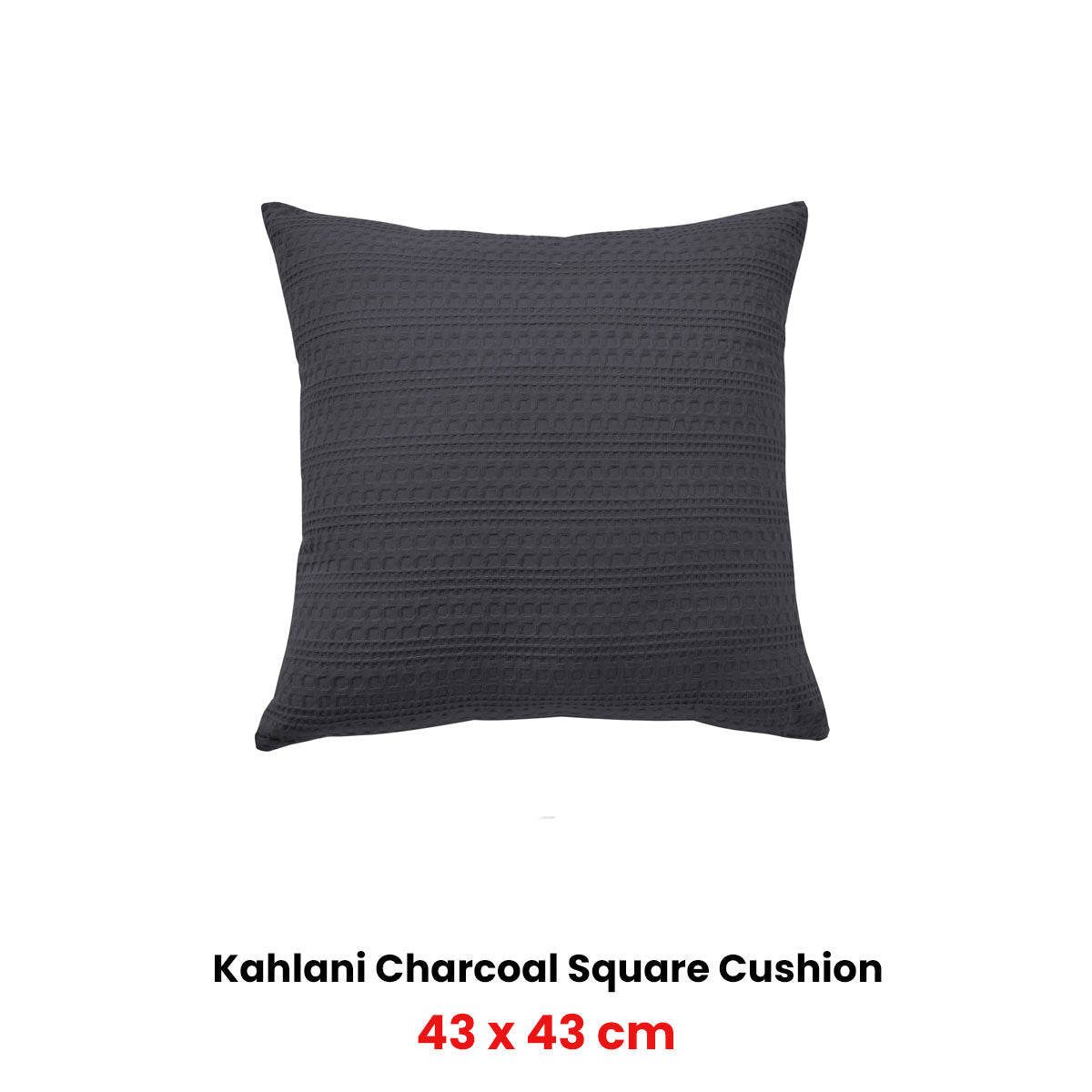 Bianca Kahlani Waffle Square Filled Cushion - Soft Textured Decorative Throw Cushion