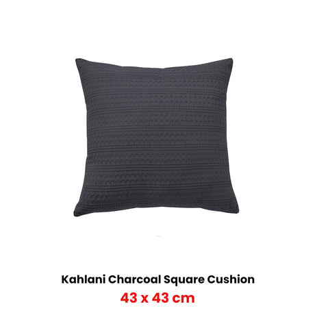 Bianca Kahlani Waffle Square Filled Cushion - Soft Textured Decorative Throw Cushion