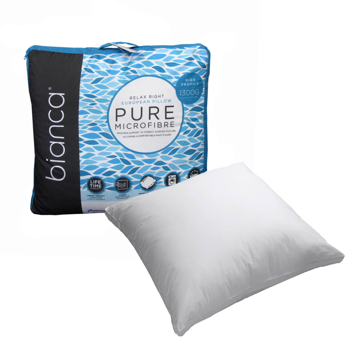 Bianca Relax Right Microfiber European Pillow