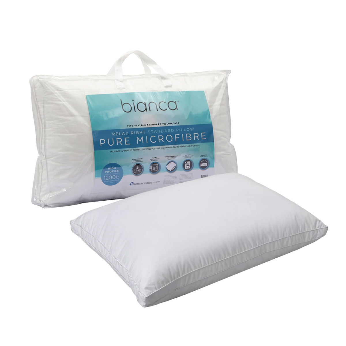 Bianca Relax Right High Profile Microfiber Pillow