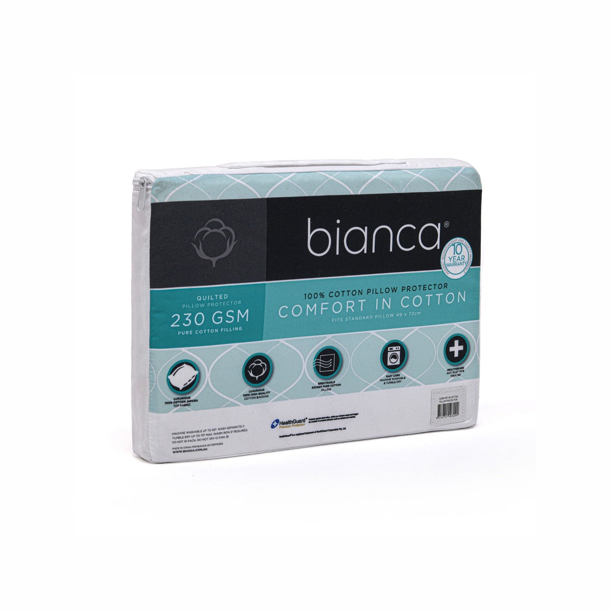 Bianca Comfort 100% Cotton Pillow Protector Twin Pack