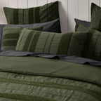 Bianca Avery Forest Chenille Striped Quilt Cover Set Queen