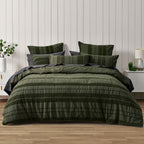 Bianca Avery Forest Chenille Striped Quilt Cover Set Super King