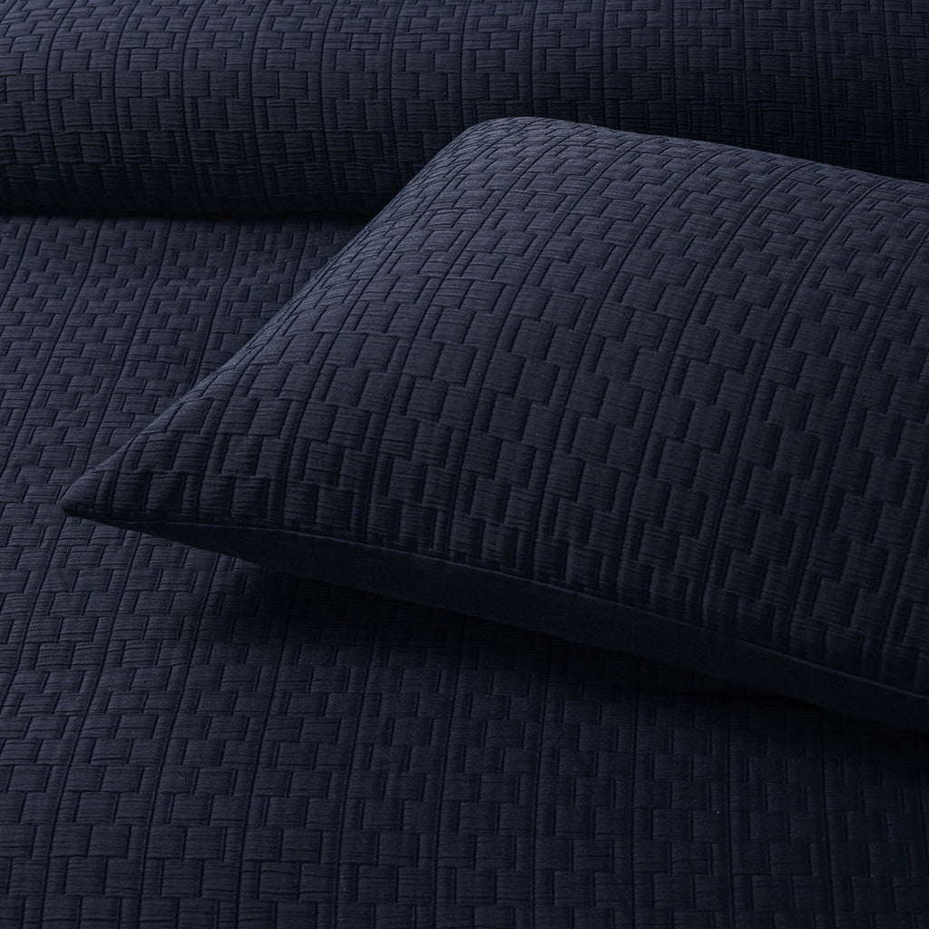 Bianca Burleigh Ink Jacquard Quilt Cover Set Queen