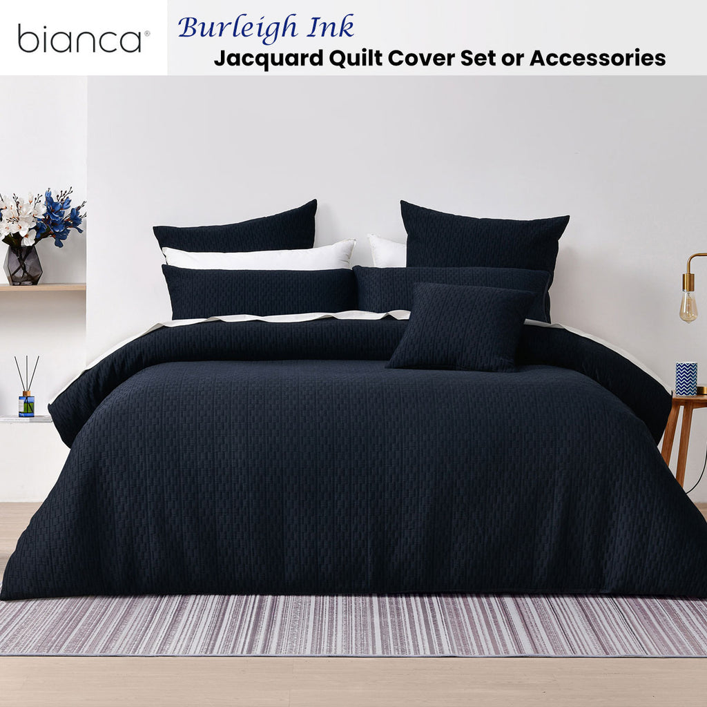 Bianca Burleigh Ink Jacquard Quilt Cover Set Super King