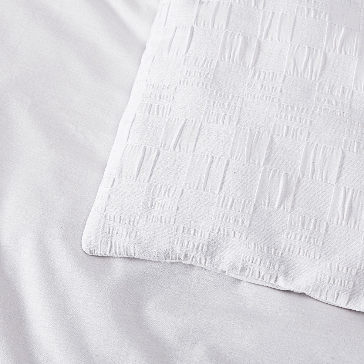 Bianca Cosmo White Soft Chenille Geometric Quilt Cover Set Super King