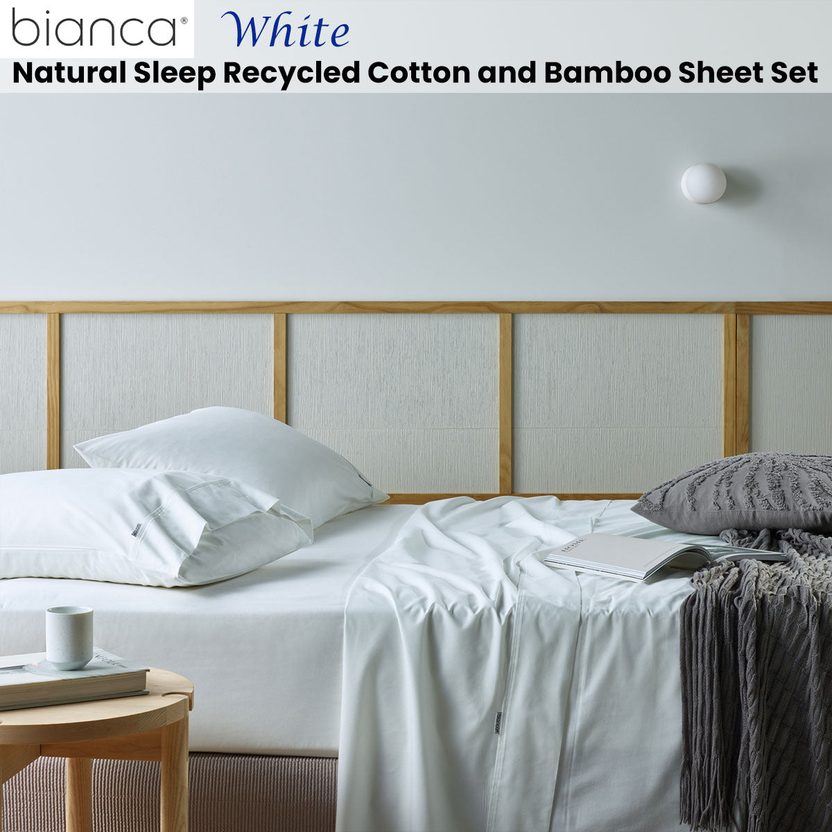 Bianca Natural Sleep Recycled Cotton and Bamboo Sheet Set - Eco-Friendly Bedding