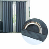 Charcoal Coated Back Blockout Eyelet Curtains