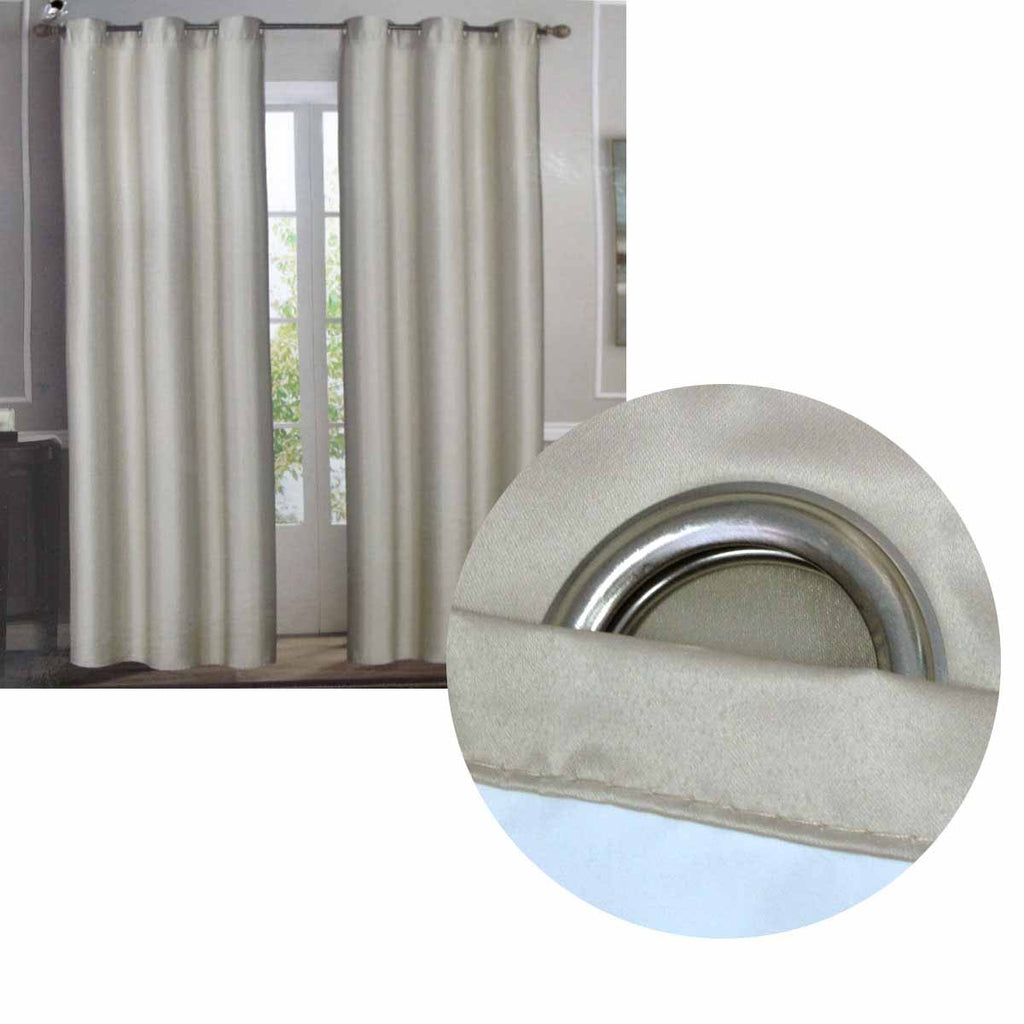 Taupe Coated Back Blockout Eyelet Curtains