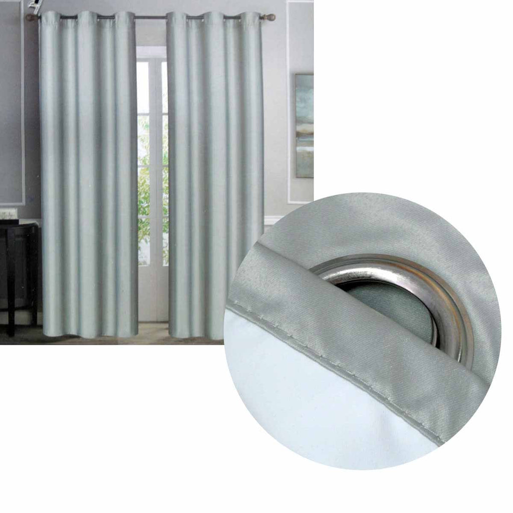Coated Back Blockout Eyelet Curtains Pair 137x213cm