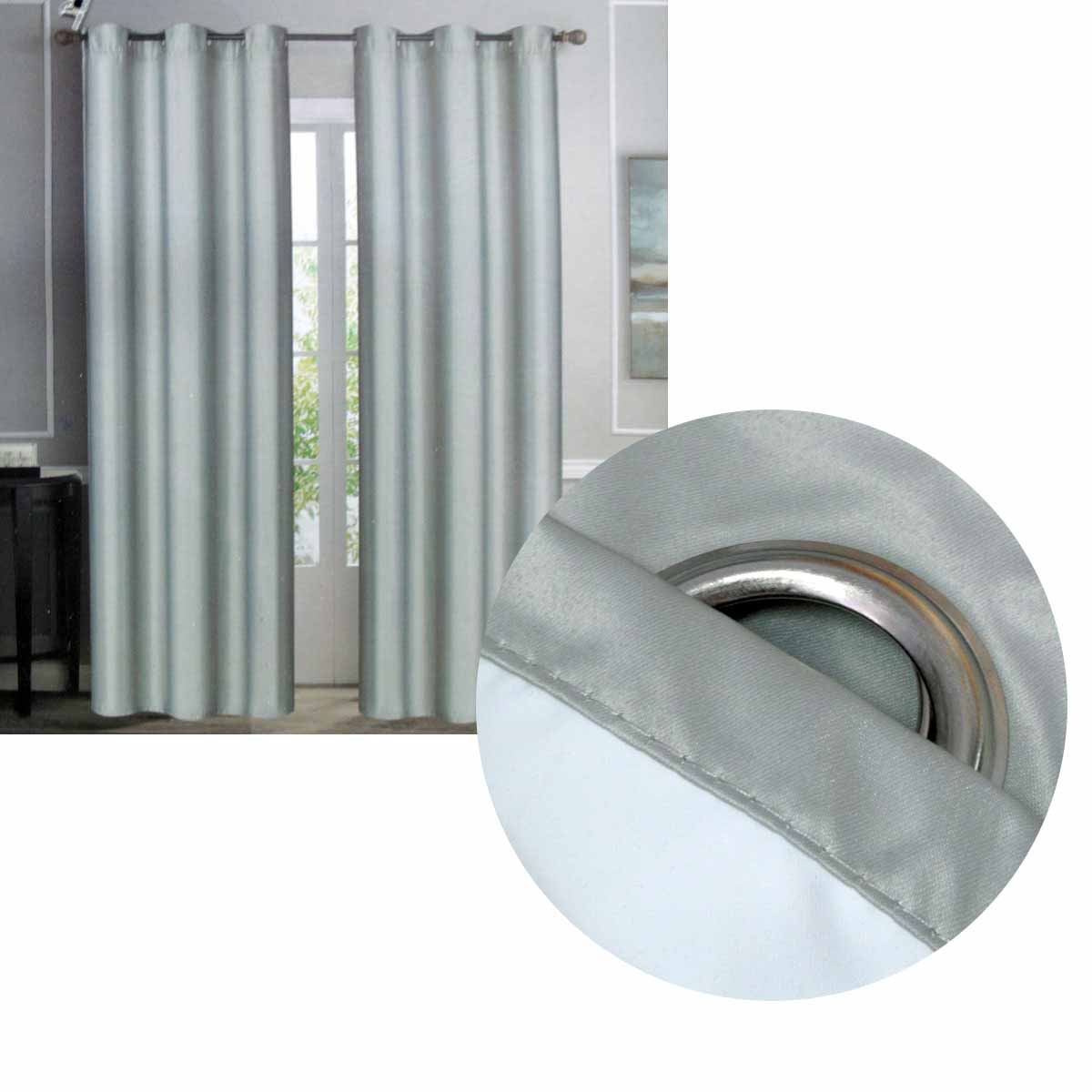 Coated Back Blockout Eyelet Curtains Pair 137x213cm