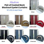 Coated Back Blockout Eyelet Curtains Pair 137x213cm