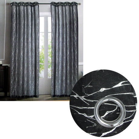 Elegant Sheer Eyelet Curtains with Foil Design
