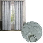 Elegant Grey Sheer Eyelet Curtains with Silver Foil