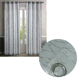 Elegant Grey Sheer Eyelet Curtains with Silver Foil