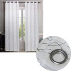 Sheer Eyelet Curtains with Silver Foil Accents