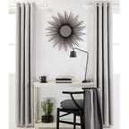 Linen Cotton Coated Eyelet Curtains - Grey