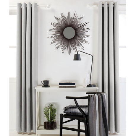 Linen Cotton Coated Eyelet Curtains - Grey