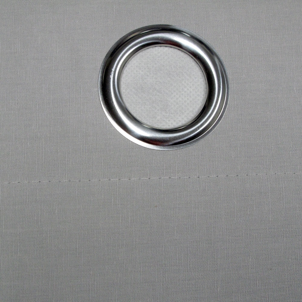 Linen Cotton Coated Eyelet Curtains - Grey