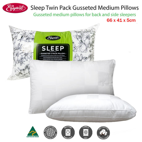 Easyrest Sleep Gusseted Medium Standard Pillows