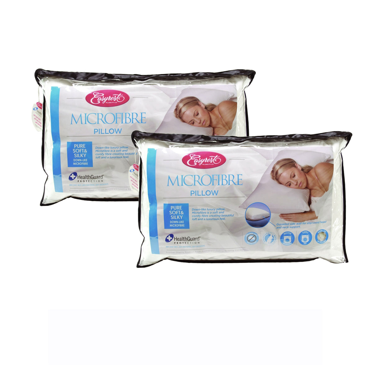 Easyrest Microfibre Gusseted Pillows - 2 Pack
