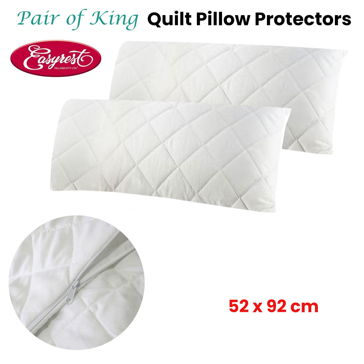 Easyrest King Quilted Pillow Protectors - Pair