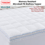 Cloudland 750GSM Memory Resistant Microball Fill Mattress Topper Super King