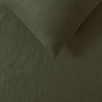 100% Linen Olive Quilt Cover Set King