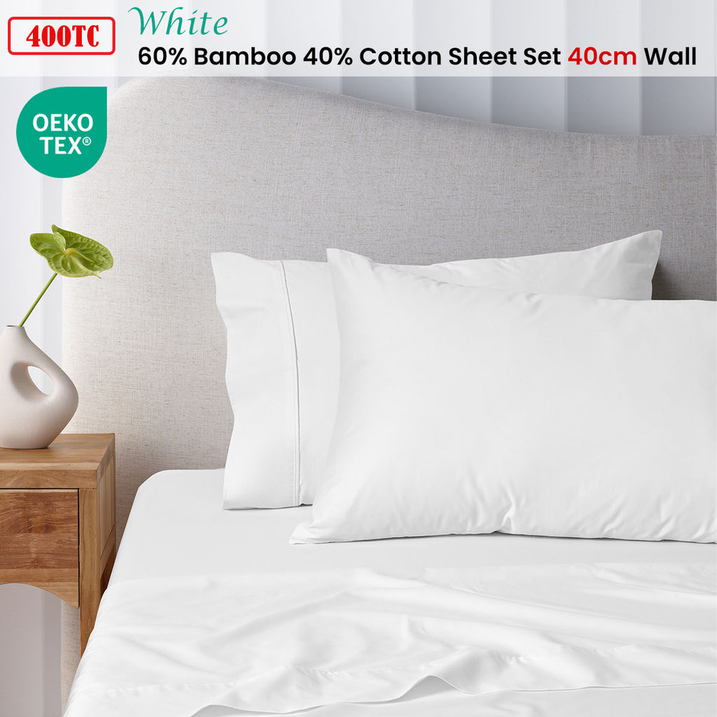 Accessorize 400TC Bamboo Cotton Sheet Set Premium Bedding Collection for Beds