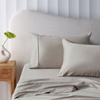 Accessorize 400TC Stone Bamboo Cotton Mega / Super Sheet Set Luxury Bed Linen